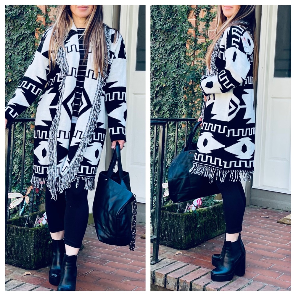 Made in Italy most Fabulous fringe sweater jacket Boho cardigan - Picture 6 of 7